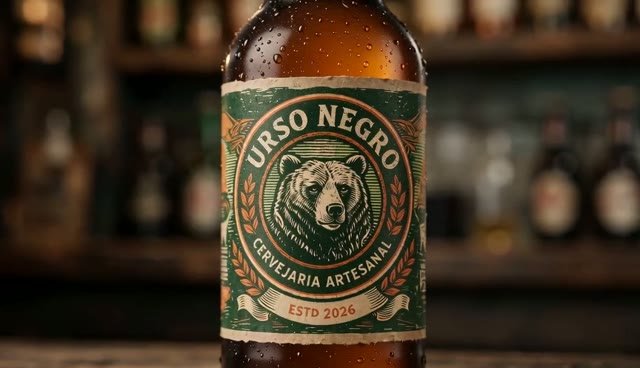 Cerveja artesanal em bar rústico, imagem criada com IA